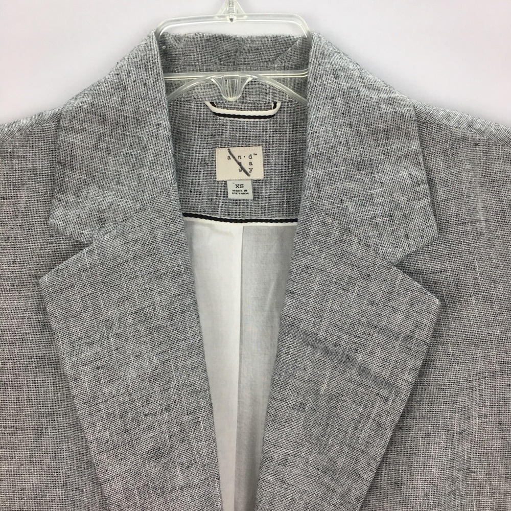 A New Day Metallic Linen Blazer with Side Button - Picture 3 of 8